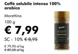 NaturaSì Caffè solubile intenso 100% arabica Morettino offerta