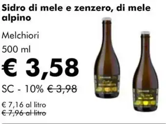 Sidro di mele e zenzero, di mele alpino Melchiori