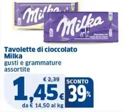 Sigma Tavolette di cioccolato Milka offerta