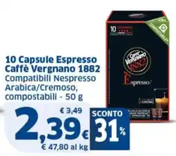 Sigma 10 Capsule Espresso Caffè Vergnano 1882 offerta