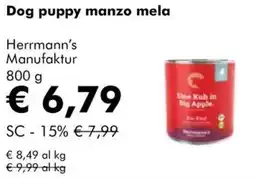 NaturaSì Dog puppy manzo mela Herrmann's Manufaktur offerta