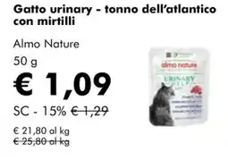 NaturaSì Gatto urinary - tonno dell'atlantico con mirtilli Almo Nature offerta