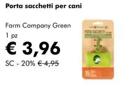 NaturaSì Porta sacchetti per cani Farm Company Green offerta