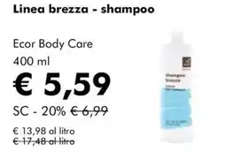 NaturaSì Linea brezza - shampoo Ecor Body Care offerta