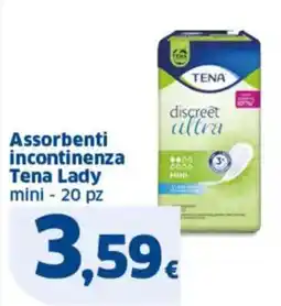 Sigma Assorbenti incontinenza Tena Lady offerta