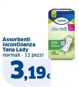 Sigma Assorbenti incontinenza Tena Lady offerta