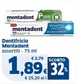 Sigma Dentifricio Mentadent offerta