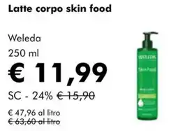 NaturaSì Latte corpo skin food Weleda offerta
