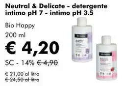 NaturaSì Neutral & Delicate - detergente intimo pH 7 - intimo pH 3.5 Bio Happy offerta