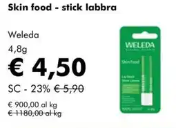 NaturaSì Skin food-stick labbra Weleda offerta