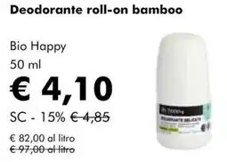 NaturaSì Deodorante roll-on bamboo Bio Happy offerta