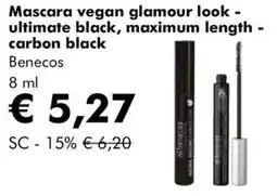 NaturaSì Mascara vegan glamour look - ultimate black, maximum length - carbon black Benecos offerta