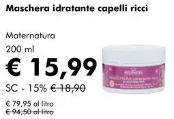 NaturaSì Maschera idratante capelli ricci Maternatura offerta