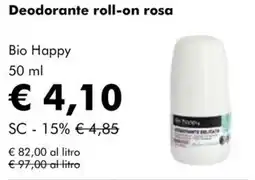 NaturaSì Deodorante roll-on rosa Bio Happy offerta
