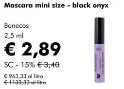 NaturaSì Mascara mini size - black onyx Benecos offerta