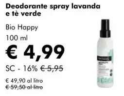 NaturaSì Deodorante spray lavanda e tè verde Bio Happy offerta