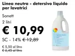 NaturaSì Linea neutra - detersivo liquido per lavatrici Sonett offerta