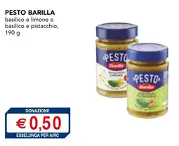 Esselunga Pesto barilla basilico e limone o basilico e pistacchio offerta