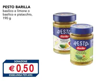 Pesto barilla basilico e limone o basilico e pistacchio