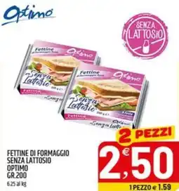 Ard Discount Optimo fettine di formaggio senza lattosio offerta