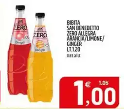 Ard Discount Bibita san benedetto zero allegra arancia/limone/ ginger offerta