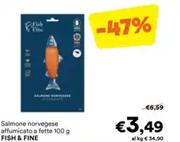 Unes Salmone norvegese affumicato a fette FISH & FINE offerta