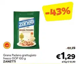 Unes Grana Padano grattugiato fresco DOP ZANETTI offerta