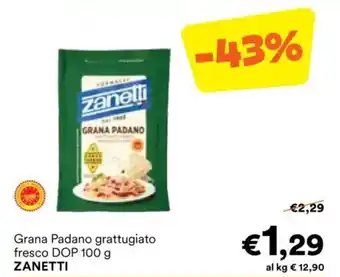 Grana Padano grattugiato fresco DOP ZANETTI