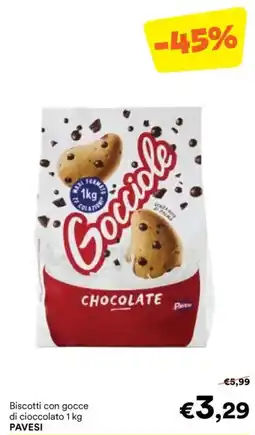 Unes Biscotti con gocce di cioccolato PAVESI offerta