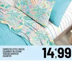 Ard Discount Completo letto 1 piazza colorbeat in cotone 150x280 grafiche offerta