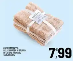 Ard Discount Coprimaterasso relax 1 piazza in spugna di cotone jacquard 170x200xh25 offerta
