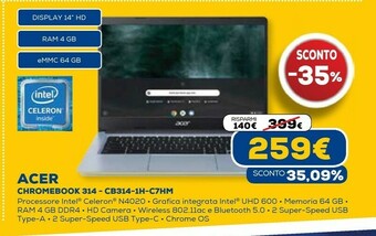 Euronics Chromebook 314 - cb314 -1h -c7hm offerta