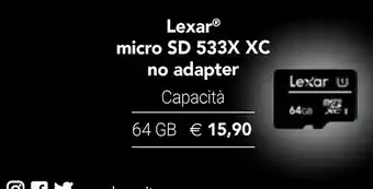Euronics Micro sd 533x xc no adapter offerta