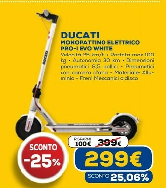 Euronics Ducati monopattino elettrico pro-i evo white offerta