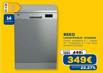 Euronics Dfn16420x lavastoviglie libera installazione 14 coperti offerta