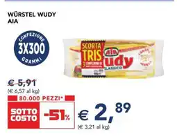 Esselunga WÜRSTEL WUDY AIA offerta