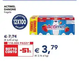 Esselunga Actimel Danone fragola offerta