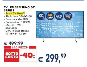 TV LED SAMSUNG 50” SERIE 8