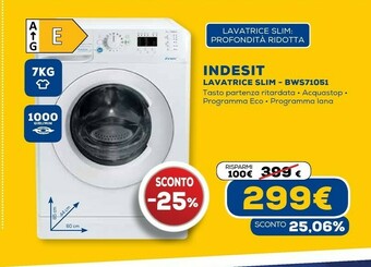 Euronics Bwsa 71051 w it n lavatrice caricamento frontale 7 kg 1000 giri/min e bianco offerta