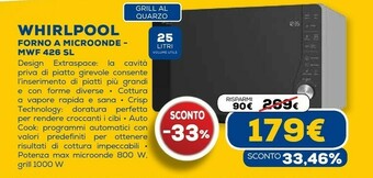 Euronics Mwf 426 sl superficie piana microonde combinato 25 l 800 w nero, argento offerta