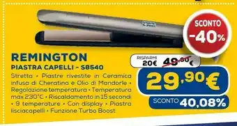 Euronics S8540 messa in piega piastra per capelli caldo nero, bronzo 1,8 m offerta