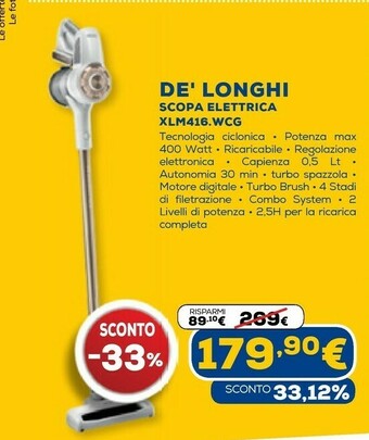 Delonghi scopa elettrica xlm416.wcg