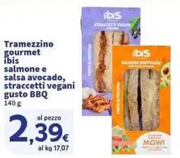 Sigma Superstore Tramezzino gourmet ibis salmone e salsa avocado, straccetti vegani gusto BBQ offerta