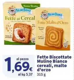 Sigma Superstore Fette Biscottate Mulino Bianco cereali, malto d'orzo offerta