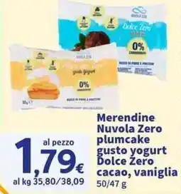 Sigma Superstore Merendine Nuvola Zero plumcake gusto yogurt Dolce Zero cacao, vaniglia offerta