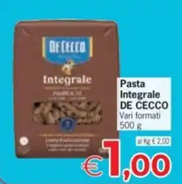 Despar Pasta Integrale DE CECCO offerta