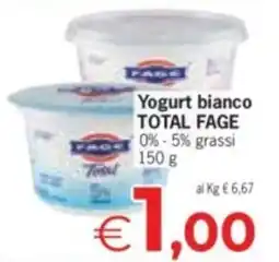 Despar Yogurt bianco TOTAL FAGE 0%-5% grassi offerta