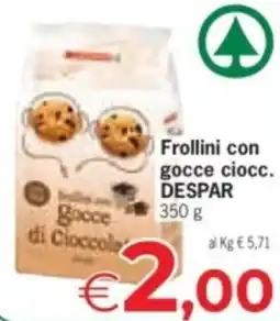 Despar Frollini con gocce ciocc. DESPAR offerta