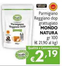 Maxi Supermercati Parmigiano Reggiano dop grattugiato MONDO NATURA offerta