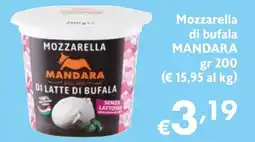 Maxi Supermercati Mozzarella di bufala MANDARA offerta